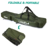 fishing storage case Lixada 3 Layers Fishing Pole Bag Portable Folding Rod Carry Case Fishing Reel Tackle Storage Bag Case - Imagine 4