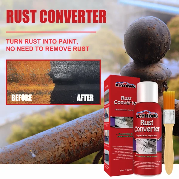 Car Anti-Rust Rust Remover With Brush Chassis Rust Converter Repair Metal Surfaces Maintenance Polishing Clean Protect Iron