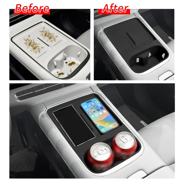 for Xpeng G6 2025 2026 Cup Holder With Anti Dirt Pad Phone Charging Silicone Anti-slip Shock-Absorbing Tray Accessiories