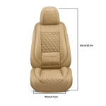 Car Seat Cover Leather Full Set Breathable Seat Protector Beige; Five-seater with headrests - Imagine 2