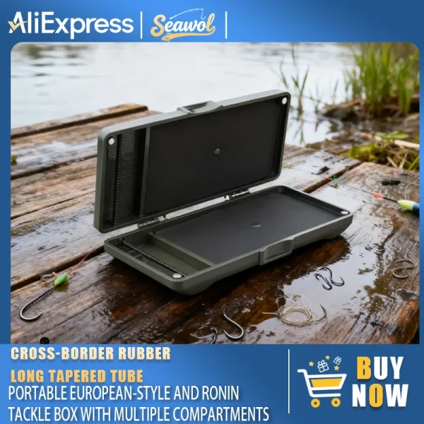 Professional Carp Rig Organizer Box, Magnetic Multi-Compartment Storage for European Ronnie Rigs, Portable Fishing Tackle Case