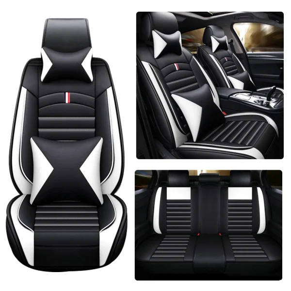 Car Seat Covers Full Set Front Split Rear Bench For Car Universal Cloth SUV Sedan Van Automotive Interior Covers