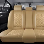 Car Seat Cover Leather Full Set Breathable Seat Protector Beige; Five-seater with headrests - Imagine 6