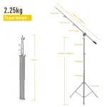 SH 106cm-249cm Stainless Steel Cross Arm Bar With Weight Bag Photo Studio Accessories Extension Rod Photo Studio Kit Light Stand - Imagine 3