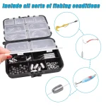 166PCS Fishing tackle box Including worm hooks Jig Head Hooks Drop shot weight Fishing swivel for Bass Trout Fishing accessories - Imagine 5