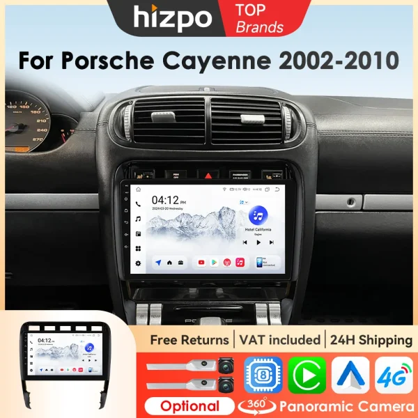 Hizpo Wireless CarPlay Android Auto Car Intelligent Systems For Porsche Cayenne 1 2002-2010 4G Central Multimedia GPS Navigation