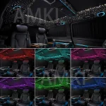 6W Car Roof Star Light RGBW APP Fiber Optic Star Ceiling Light Car Starry Sky Interior ambient light - Imagine 4