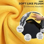 1/2/6pcs Microfiber Cleaning Towel Thicken Soft Drying Cloth Car Body Washing Towels Double Layer Clean Rags Car Accessories - Imagine 4