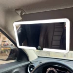 Car Interior Mirrors Sun Visor Plate LED Makeup Mirror for Girls Women Rechargeable Fill Light Universal Thin Vanity Mirror