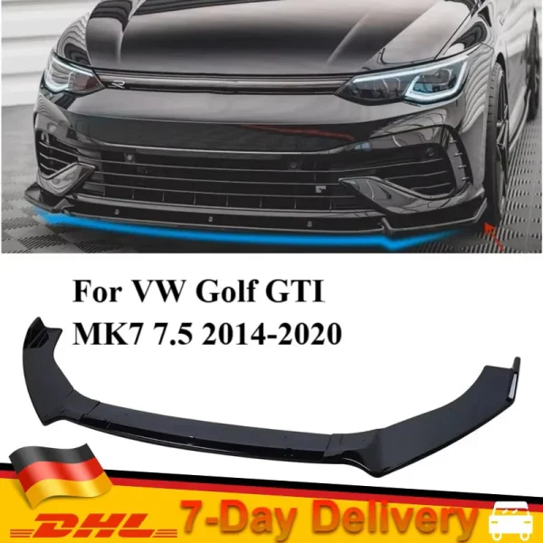 Maxton Style Front Bumper Lip For VW Golf 7 7.5 GTI GTD 2013-2020 Front Bumper Splitter Lip Diffuser Spoiler Car Body Tuning Kit