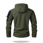 Men's hooded tactical jacket for autumn and winter outdoor windproof waterproof warm hiking camping and fishing durable jacket - Imagine 5
