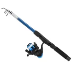 Fishing Rod and Reel Combo Full Kit 1.8m Telescopic Fishing Rod Pole and Spinning Reel Set with Lures Swivels Bell Float Hair - Imagine 6