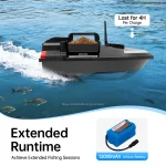 500m Remote Control GPS Bait Boat Fish Finder ,Rechargeable Fishing Bait Boat with 1 Charger 2kg Load - Imagine 2