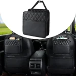 Multi function PU Leather Car Seat Back Storage Bag for Renault Clio Laguna Megane Duster Tissue Cup Holder Garbage Pocket