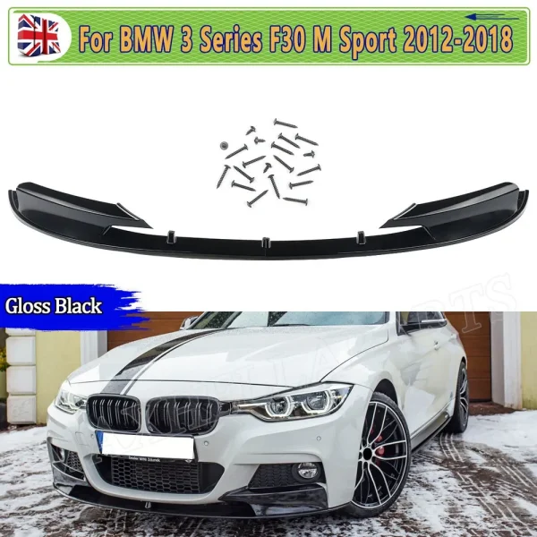 Front Bumpers FOR BMW F30 F31 3 SERIES 316d 330d 340i M STYLE 2012-2018 FRONT LIP SPOILER SPLITTER GLOSS BLACK Car Accessories