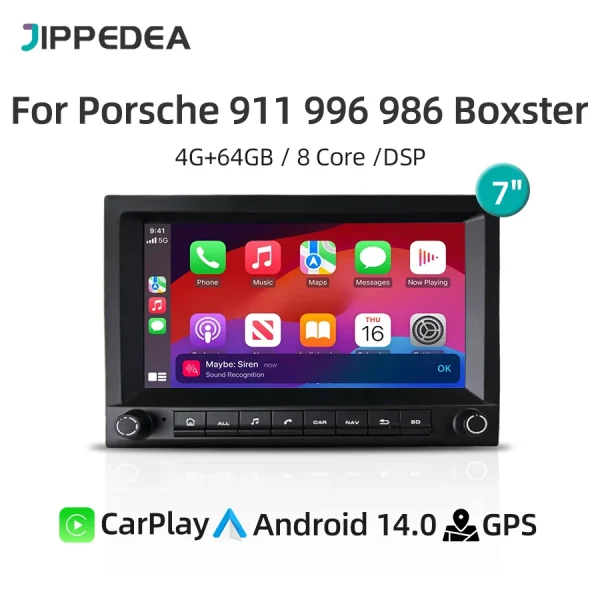 Android 14.0 CarPlay 4G WiFi DSP GPS Navigation Bluetooth Multimedia Player Car Radio For Porsche 911 996 986 Carrera Boxster