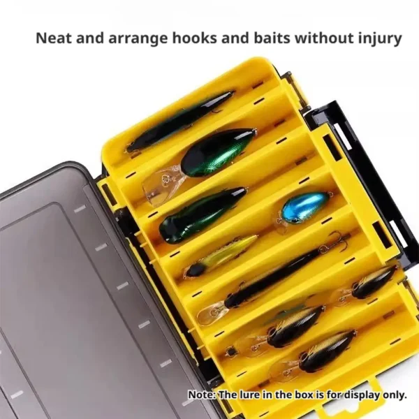 Bait Box Large Capacity Quick-Drain Multi-Functional Lure Box Portable Double-sided Bait Box Neatly Arranged No Damage to Hooks