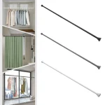 87-155cm Adjustable Curtain Rod Black White Grey No Drilling Expandable Pressure Closet Kitchen