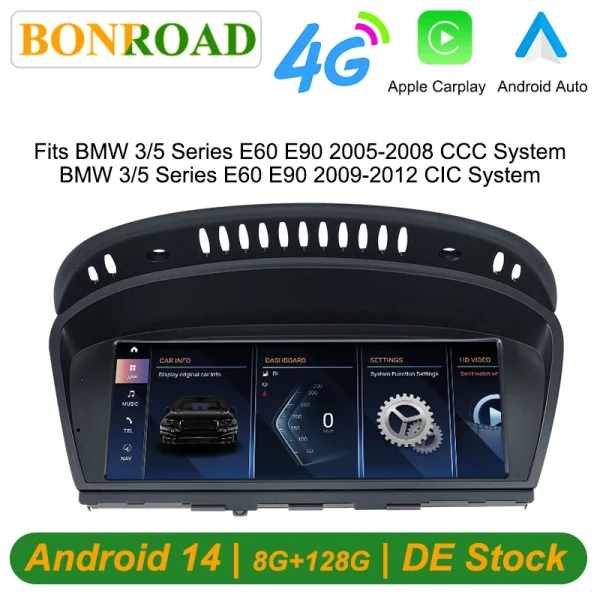Bonroad 8.8 "Qualcomm 8G + 128G CarPlay Android Car Multimedia Stereo For BMW 3 Series E90 E91 5 Series E60 E61 CCC CIC