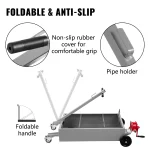 SucceBuy 15 Gal Oil Drain Pan Low Profile Oil Drain Tank Foldable Hand with Pump Swivel Casters for Car SUV Trucks Oil Draining - Imagine 5