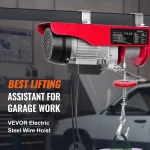 SucceBuy550lbs Electric Hoist Crane Portable Steel Rope Winch Overhead Garage Winch with Remote Control for Car Factory Boat - Imagine 2