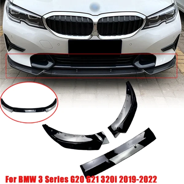 Front Bumper Lip Spoiler Splitters For BMW 3 Series G20 G21 320i 2019-2022 Diffuser Guard Body Kit Tuning Car Accessories