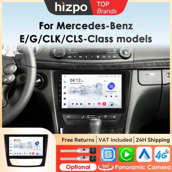 Hizpo 9 inch Mmultimedia For Mercedes Benz E-class W211 E200 E220 E300 E350 E240 E270 E280 Android Auto Car Radio Carplay Screen