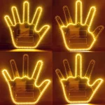 Car Gesture LED for Windshield Finger Signal Wireless Remote Control Glow Decorative Rear Window Glass Five Fingers Gesture - Imagine 5