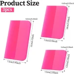 3Pcs Pink Car Squeegee Rubber Scraper Anti-Scratch for Film Vinyl Wrap Window Tint Tool Windshield Cleaning Kit - Imagine 3