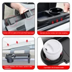 Multi-Functional Car Organizer Box Hanging Storage Rack with Cup Holder Vehicle Interior Accessories Side Door & Window Pockets - Imagine 5