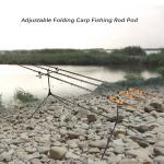 Lixada Fishing Rod Pod Stand Adjustable Retractable Carp Holder Fishing Pole Pod Stand with 3 Bite Alarms and Swingers Indicator - Imagine 2