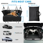 Waterproof Back Seat Extender Dog Car Seat Cover for Back Seat Bed with Mesh Window Storage Pocket Supports 220lbs Dog Hammock - Imagine 6