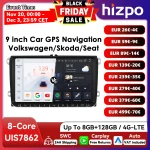 Hizpo 9inch CarPlay Android Auto Car Radio for VW Volkswagen Golf Passat B6 B7 Skoda Seat Octavia Polo Tiguan RDS DSP GPS BT 4G