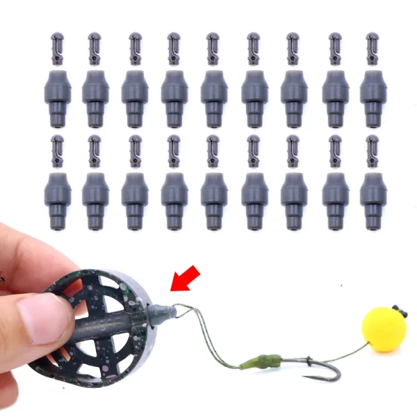 20pcs Carp Fishing Accessories Method Feeder Connector Inline Quick Change Bead For Fish Hair Rig Bait Cage Stop Bead End Tackle