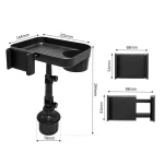 Adjustable Car Cup Holder Tray 360 Degree Rotatable Car Table For Phone Slot Food Organized Drink Holder In Car Accesories - Imagine 2