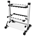 Lightweight Fishing Rod Pole Holder Aluminum Alloy Rod Stand Double-sided Design Rack For 12 Rods Detachable Fishing Rods Stand