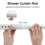 Curtain Rods Adjustable Drapery Rods Shower Curtain Rods No Drilling Non-Slip Telescopic Rod 70-360cm Optional - Imagine 4