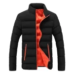 2024 Black New Men's Warm Jacket Cotton Padded Jacket Casual Sports Autumn Winter Men Standing Collar Warm Thick Parker Coat Jac - Imagine 4
