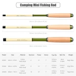 Extendable Fishing Pole Camping Mini Fishing Rod Telescopic Fishing Pole with Wood Handle Extendable Fishing Rod - Imagine 5