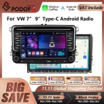 Podofo 7 "9" CarPlay Android Car Radio For Volkswagen VW Golf Passat JETTA Skoda SEAT Car Intelligent System 2din GPS Car Radio