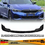 ABS Front Bumper Lip Kit Glossy Black Lip Spoiler Splitter Diffuser Car Accessories ﻿For BMW G20 M340i 330i M Sport 2019-2022