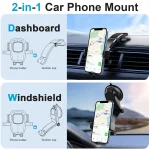 Car Phone Holder for Dashboard Windshield Cellphone Mount Clip Support Stand for 4.7-7" Cell Mobile iPhone Auto Accessories - Imagine 2