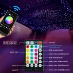 6W Car Roof Star Light RGBW APP Fiber Optic Star Ceiling Light Car Starry Sky Interior ambient light - Imagine 3