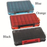 Ackibbik 1pc Fishing Tackle Box with Dividers Clear Fishing Tackle Storage Box Container Double Sided Outdoor Fishing Bait Box - Imagine 5
