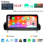 10.25“Wireless Carplay Android 14 Car Multimedia Player Car Radio For BMW 3 Series E90 E91 E92 E93 Radio Screen Stereo Head Unit