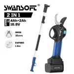 2-in-1 Electric Pruning Shear & Telescopic Rod Combo Kit, 8608 Battery Garden Scissor with 4Ah/2Ah, 1.9m Long Reach for Garden
