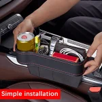 Podofo Multifunctional Car Seat Crevice Gaps Storage Box Seat Organizer Gap Slit Filler Holder For Wallet Phone Slit Pocket - Imagine 4