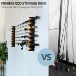 Fishing Rod Holder Wall Rack 2pcs，Holds 16 Rods, Heavy-Duty Easy Mount with Screws for Garage/BoatFishing Rod Storage - Imagine 6