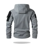 Men's hooded tactical jacket for autumn and winter outdoor windproof waterproof warm hiking camping and fishing durable jacket - Imagine 6