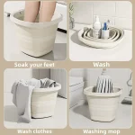 Multifunctional Folding Bucket 5/10L Portable Outdoor Fishing Bucket Compact Thickened Collapsible Wash Basin - Imagine 5